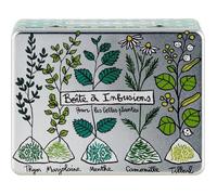 Boîte à tisanes compartimentée modèle Infusions pour les belles plantes - Derrière la porte (DLP)