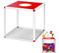 Boîte à tombola avec alliage d'aluminium, boîte de donation acrylique, urne, boîte de jeu carrée, boîte de rangement transparente, boîte de commentaire (25 x 25 cm)