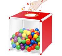 Boîte à tombola de loterie, transparente, 30 cm, avec alliage d'aluminium, boîte de rangement carrée pour collecte de fonds (transparent d'un côté)