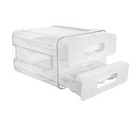 Boîte à Œufs de Type Tiroir 32 Cases Couvercle pour Réfrigérateur | Blanc, Pet Réutilisable et Pp, Compartiments Indépendants, Base Antidérapante, Rangement sur Clayette