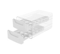 Boîte à Œufs de Type Tiroir pour Réfrigérateur, 2 Niveaux, 36 Cases | Plastique Transparent Couvercle, Poignée Intégrée, Empilable, pour Étagères du Frigo et Rangement des Œufs