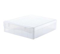 Boîte à Œufs Double à Tiroir Transparente en PP Blanc | Rangement Empilable, Alvéoles Séparées et Couvercle Rigide, pour Œufs et Œufs de Canard
