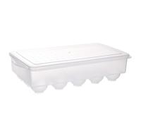 Boîte à Œufs Empilable en Plastique, avec Couvercle 15 Cases | PP Transparent, Forme Compacte et Lisse, Nettoyage à Main Facile, Cuisine et Clayette de Frigo