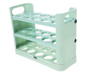 Boîte à Œufs pour Porte de Réfrigérateur, Vert, Trois Niveaux | Plastique, Format Étroit, Grosse Capacité, Accès Facile aux Œufs, Usage à Maison Frigo