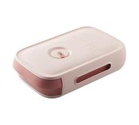 Boîte à Œufs Type Tiroir en Pp avec Couvercle pour Réfrigérateur | Grosse Capacité, Trous D’aération et Côtés Évidés, Usage la Cuisine et Salle à Manger, Rose