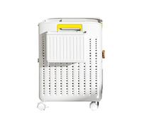 Boîte à vêtements roulante - Support facile à déplacer, ton neutre beige blanc, base profilée fine de 35 cm, étui à accessoires en polymère, bac à vêtements | pour la vie dans une petite maison et les