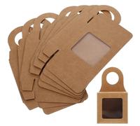 Boîte à Vin Présent Fenêtre, 25 Pièces, Papier Kraft | Poignée Pratique, Style Rétro Élégant, pour Table de Restaurant et Fêtes de Départ en Retraite