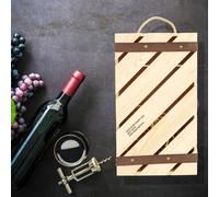 Boîte à vin rouge en bois avec poignée et corde pour 2 bouteilles de vin
