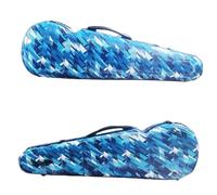 Boîte à violon triangulaire multicolore 4/4, étui en Fiber de carbone, accessoire for avec hygromètre Pour Le Rangement Des Violons(Camo Blue 4 4)