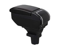 Boîte Accoudoir Accoudoir Voiture pour Yaris pour Vitz 5dr Hatchback 1998-2011 2003 2004 2005 2006 2007 2008 2009 2010 Accessoires Rénovation Dédiés(H All Black 4 USB)