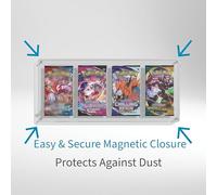 Boîte Acrylique Aimantée 4 Compartiments - Rangement Boosters TCG Compatible avec Pokémon, Magic, Lorcana - Présentoir Transparent Premium pour Collections
