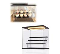 Boite Acrylique Boîte D'exposition Empilable en Acrylique avec Porte, Cube Organisé pour Bijoux Faits Main Figurines Maison de Poupée Gâteaux, Protège-Collections(L32xW24xH30 cm (12.6x9.4x11.8"))