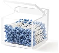 Boîte Acrylique Cotons-Tiges avec Couvercle Anti-Poussière Vendos85