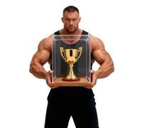 Boite Acrylique Vitrine Empilable pour Médailles et Trophées - Boîte de Rangement en Acrylique Visible avec Socle Bois, Bacs d'Exposition pour Objets Collection(10x15xH25cm/4x6x10")