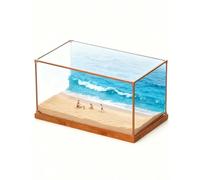 Boite Acrylique Vitrine en Acrylique Extra Longue avec Cadre Alliage Brun Moderne, Cubes de Rangement Curio à assembler pour décoration, 10 20 30 40 50 60 70(65x60x50 cm/26x24x20 in)