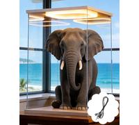 Boite Acrylique Vitrine en Acrylique Haute et Fine avec Lumière Chaude, Bacs de Rangement Visibles pour Jouets Bijoux sur Base Bois, Boîte Protectrice Bureau(10x15xH30cm/4x6x12")