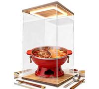 Boite Acrylique Vitrine en Acrylique Transparent avec Lumière Led, Boîtes de Présentation pour Collections Voitures, Parfums et Gâteaux, Couvre-Poussière Figurines(15x20xH30cm/6x8x12")