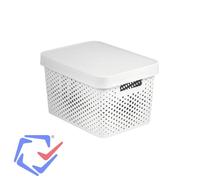 Curver 04742-N23-00 Boîte Infinité avec Couvercle/Dot Pattern, Plastique, Blanc, 35 x 25 x 10 cm