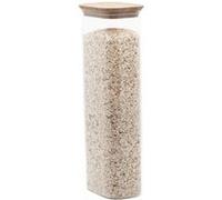 PEBBLY - Boîte de Conservation Haute et Rectangulaire en Verre avec Couvercle en Bambou - 2,6 L - Un Rangement Optimisé pour une Cuisine Organisée, Protégez vos Aliments tout en Limitant le Gaspillage