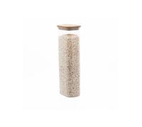 PEBBLY - Boîte de Conservation Haute et Rectangulaire en Verre avec Couvercle en Bambou - 2,6 L - Un Rangement Optimisé pour une Cuisine Organisée, Protégez vos Aliments tout en Limitant le Gaspillage