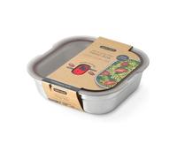 BLACK + BLUM Boîte à déjeuner réutilisable pour pique-nique et camping - Boîte de rangement en acier inoxydable avec couvercle anti-fuite - Passe au lave-vaisselle et au four - Petite boîte carrée de