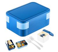 Boîte alimentaire empilable à 2 avec compartiments, conteneur portable pour la préparation des repas, organiseur pour aliments à plusieurs sections