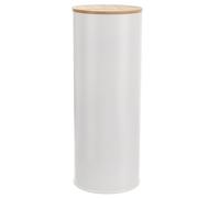 Boîte alimentaire en métal blanc avec couvercle en bambou WHITELINE 28,5 cm