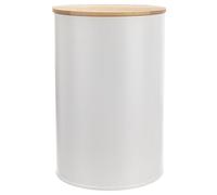 Boîte alimentaire en métal blanc avec couvercle en bambou WHITELINE 800 ml