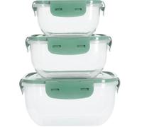 Boîte alimentaire - EXCELLENT - KO-024001550tmze - 3 pièces - Vert foncé - Étanche et micro-ondes