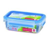 Emsa Boîte alimentaire hermétique 508538 – rectangulaire 0,55 L, transparent/bleu, Clip & Close