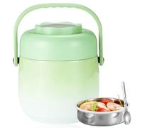 Boîte Alimentaire Isotherme 1500 ml, Récipient Isotherme en Acier Inoxydable, Boite Isotherme Repas Chaud avec Cuillère Pliante, Boite Repas Isotherme pour Ecole, Bureau, Camping, Dégradé vert