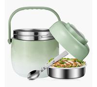 Boîte Alimentaire Isotherme 1500ML, Récipient Isotherme Pour Aliments, Thermos Alimentaire Chaud En Acier Inoxydable, Récipient De Maintien Au Chaud Acier Inoxydable Pour Ecole, Camping,Dégradé vert