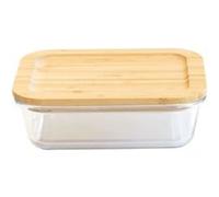 Boîte alimentaire rectangulaire en verre et bambou 1,5L - Pebbly - Transparent - Verre Transparent G