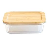 Boîte alimentaire rectangulaire en verre et bambou 640ml - Pebbly - Transparent - Verre Transparent G