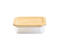 Boîte rectangle verre couvercle bambou 650ml Pebbly
