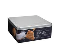 Boite alimentaire - Relief II - biscuits - 20 x 20 x 8.2 cm - Fer et étain - Noir