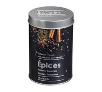 Boite alimentaire - Relief II - épices - 6.6 x 10 cm - Fer et étain - Noir