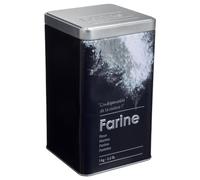 Boite alimentaire - Relief II - farine - 10.8 x 10.8 x 18.4 cm - Fer et étain - Noir