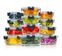 Boite Alimentaire Verre avec Couvercle Hermétique - Lot de 12 Lunch Box Verre Réutilisables