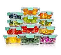Boite Alimentaire Verre avec Couvercle Hermétique - Lot de 12 Lunch Box Verre Réutilisables