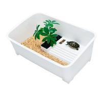boîte Alimentation des Reptiles, Réservoir d'alimentation for Aquarium avec Plateforme de séchage au Soleil Blanc 2 Tailles