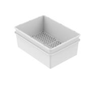 boîte Alimentation des Reptiles, Réservoir de Terrarium Blanc à Double Couche avec Drainage et Panier Plantes, Plusieurs Tailles
