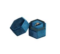 Boite Alliance Mariage Boîte À Bagues Carrée Octogonale Vintage Simple Et Double Avec Couvercle Amovible, Boîte De Rangement For Boucles D'oreilles, Demande En Mariage(Blue-S,Pendan box)