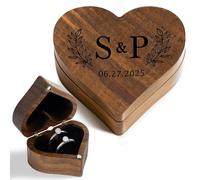 Boite Alliance Mariage, Boîte à Bagues En Bois Personnalisée, Boîte à Bagues Sur Mesure pour Demande En Mariage, Mariages, Anniversaires, Cadeaux D'anniversaire pour Femmes-Forme de cœur