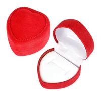 Boite Alliance Mariage Boîte à bijoux en forme de cœur, floquée rouge, for alliances(15pcs)