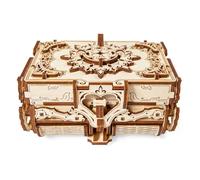 Boîte antique en bois à construire ? coffret mécanique 3D avec compartiments secrets et verrouillage brown TU