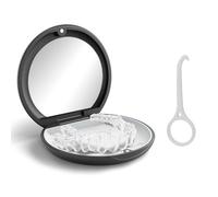 Boite Appareil Dentaire Orthodontie, Boite a Dentier Portative Boite pour Orthèse avec Miroir Vide pour la Retenue et la Protection des Dents avec Outil D'enlèvement de L'alignement (Noire)