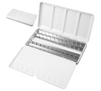 Boite Aquarelle Vide, Palette Aquarelle Vide, Boîte Vide en Métal Aquarelle avec Palette de mélange et Anneau de Pouce, Watercolour Boîte Métal de Voyage Vide, pour 48 Demi-Bols ou 24 Bols complets