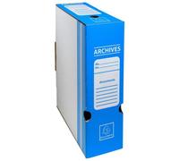 Boite archive Dos 100mm carton ondulé couleurs - 25x34cm - Bleu