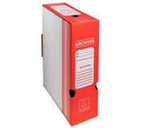 Boite archive Dos 100mm carton ondulé couleurs - 25x34cm - Rouge